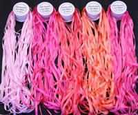 ThreadNanny 5 Spools of Pink Tone 100% Pure Silk Ribbon