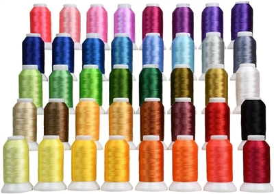Brother 40 Colors Embroidery Thread Set with 40wt Polyester Thread 500 Meters