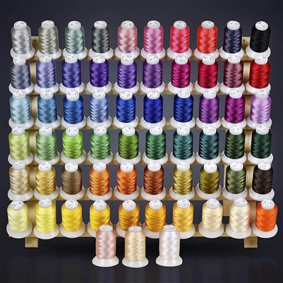 ThreadNanny 63 Brother Colors Embroidery Thread Set 40wt Polyester 550yds