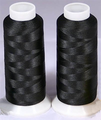 2 Extra Large cones of Black Bobbin Thread - 5000 Meters