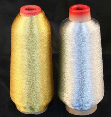 Gold and Silver Metallic Embroidery Thread Spools from ThreadNanny