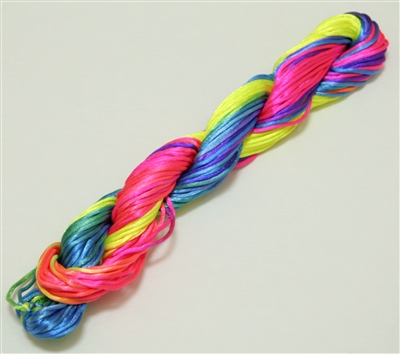 ThreadNanny 25 Yards of 2mm Satin Chinese Knot Cord in Multi Fluorescent