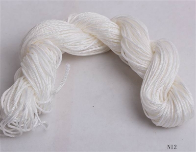 ThreadNanny 25 Yards of 2mm Satin Chinese Knot Cord in White