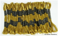 Skeins of Deep Antique Gold Silky Hand Embroidery Cross Stitch Floss Thread