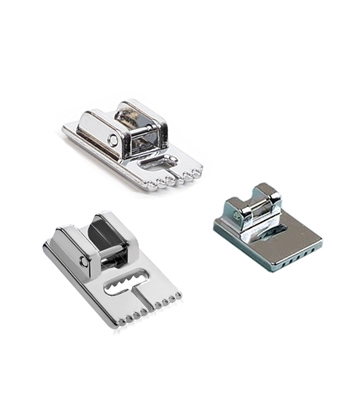 ThreadNanny Pintuck Groove Presser Foot Set including a 9 Groove, 7 Groove, and 5 Groove
