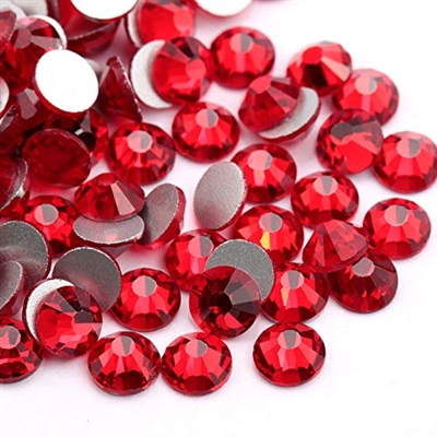 ThreadNanny CZECH Quality 10gross (1440pcs) HotFix Rhinestones Crystals - 4mm/16ss, RED Color
