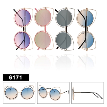 Metal cat eye sunglasses