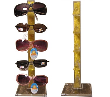 Sturdy plastic wholesale sunglass display-holds 5 pairs