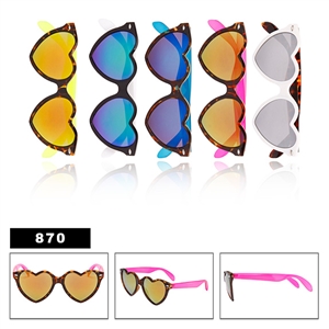 Heart Sunglasses with Mirror Lens