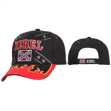 Check out with Wholesale "Rebel" Baseball Caps comes in Black.
