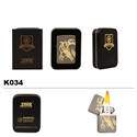 Brass Oil Lighter-Gold Etched Dragon-K034