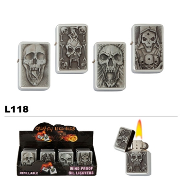 wholesale refillable skull lighters