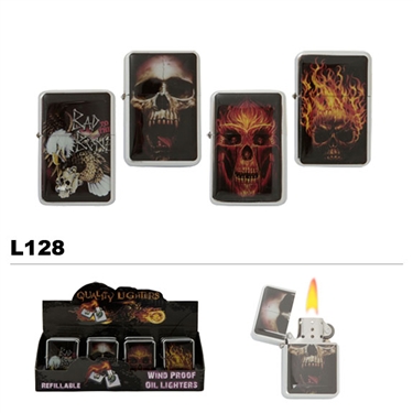 Assorted skulls oil lighters wholesale L128