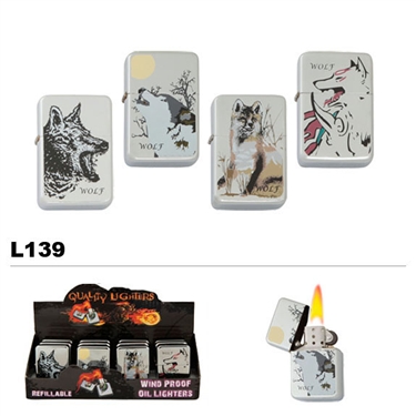 Assorted Wolves Wholesale Oil Lighters L139