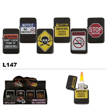Assorted Stop Smoking Wholesale Oil Lighters L147