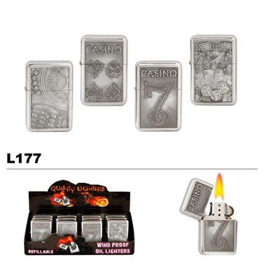 Assorted "Gambling" Wholesale Oil Lighters L177