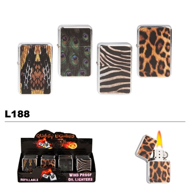 Assorted Animal Skins Wholesale Oil Lighters L188