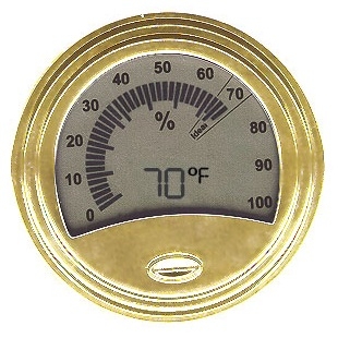 Don Salvatore Digital and Analog Cigar Hygrometer Gold FH-1539G