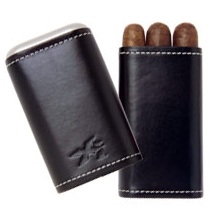 Xikar Envoy 3 Cigar Leather Case, Black
