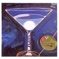 Martini In Blue Cocktail Napkins by Karyn Young