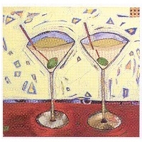Martinis pour deux Cocktail Napkins by Karyn Young