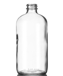 16oz Glass Clear Boston Round Bottles 12 Pack
