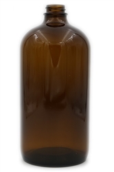 1L Glass Amber Boston Round Bottles 12 pack