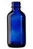 4oz. Glass Cobalt Blue Boston Round Bottles -128cs