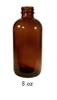 8oz. Glass Amber Boston Round Bottles 12 packs