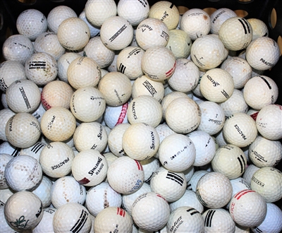 300 Assorted White Range Golf Balls - Grade 3A/2A Mix