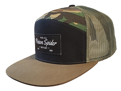 Flatbill Trucker - Army Green and Black with Camo