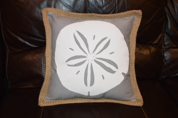 Grey Sand dollar pillow