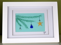 6x8in framed ornament holiday tree scene