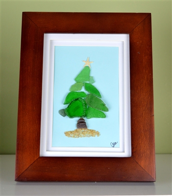 7in x 9in frame Christmas tree scene