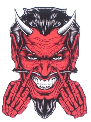 Angry Hot Rod Middle Finger Devil Full color Graphic Window Decal Sticker