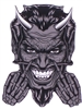 Black and White Angry Hot Rod Middle Finger Devil Full color Graphic Window Decal Sticker