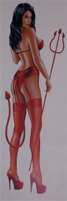 Sexy Standing Devil Truck Girl Full color Graphic Window Decal Sticker