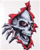 Red Angled Rip Threw Skull Full color Graphic Window Decal Sticker