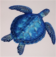 Blue Sea Turtle Tortious Full color Graphic Window Decal Sticker