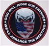 God Will Judge our enemies American Flag Skull Full color Graphic Window Decal Sticker