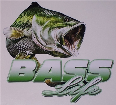 BASS LIFE #2 Full color Graphic Window Decal Sticker