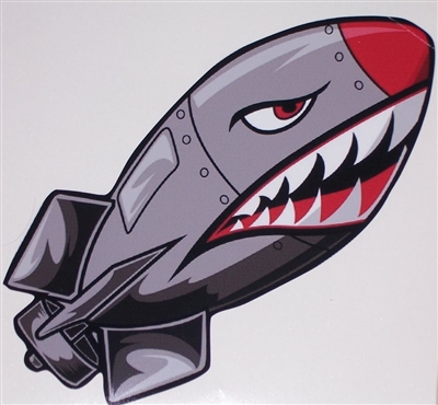 WWII Shark Mouth Bomb Full color Graphic Window Decal Sticker