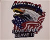 AMERICA ! LOVE IT OR LEAVE IT!  STYLE #2 American Flag Eagle  Full color Graphic Window Decal Sticker