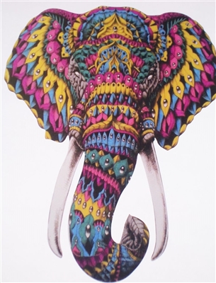Fancy Elephant #1 Full color Graphic Window Decal Sticker