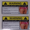 WARNING Extreme Vibration Serious Injury can Occur Sexy Warning Decals PAIR