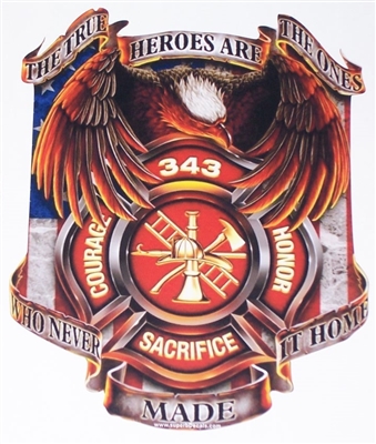Firefighter The True Heroes Eagle Graphic Window Decal Sticker