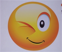 Winking Smiley Face Emoji Graphic Window Decal Sticker