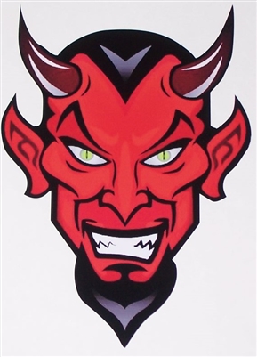 Angry Hot Rod Devil Full color Graphic Window Decal Sticker