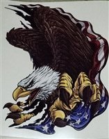 Angry Bald Eagle American Flag Full Color Graphic Window Decal Sticker
