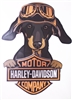 Harley Davidson Logo Dash hound Wiener Dog Full color Graphic Window Decal Sticker